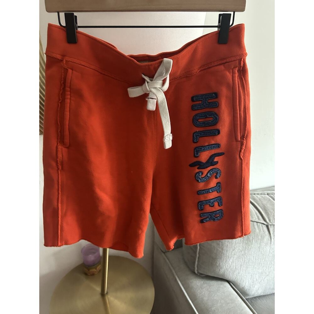 Vintage Y2K Hollister 90’s Chunky Sweat Shorts Mens XL Orange Casual Embroidery